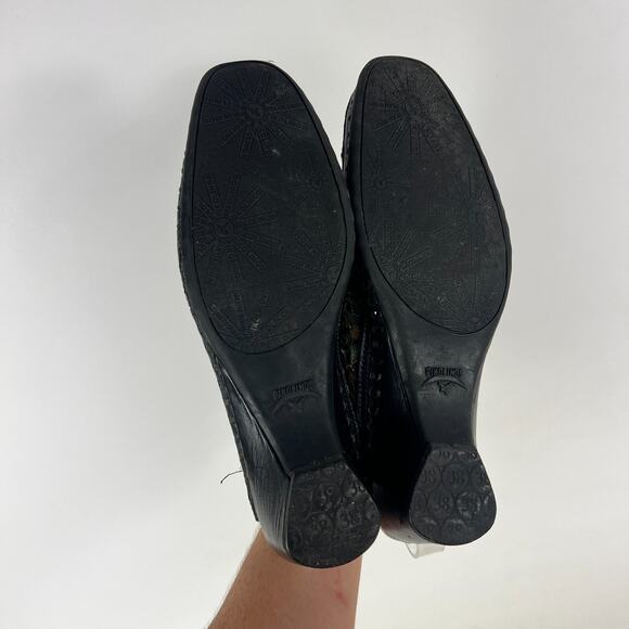 Pikolinos Slingback Sandals Women's 7.5 Multicolor Leather Floral Almond Toe - Picture 8 of 10